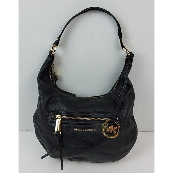 Michael Kors MK Pebbled Leather Shoulder Handbag Purse - Picture 1 of 14